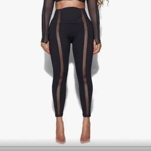adidas Black Sheer Panel Leggings